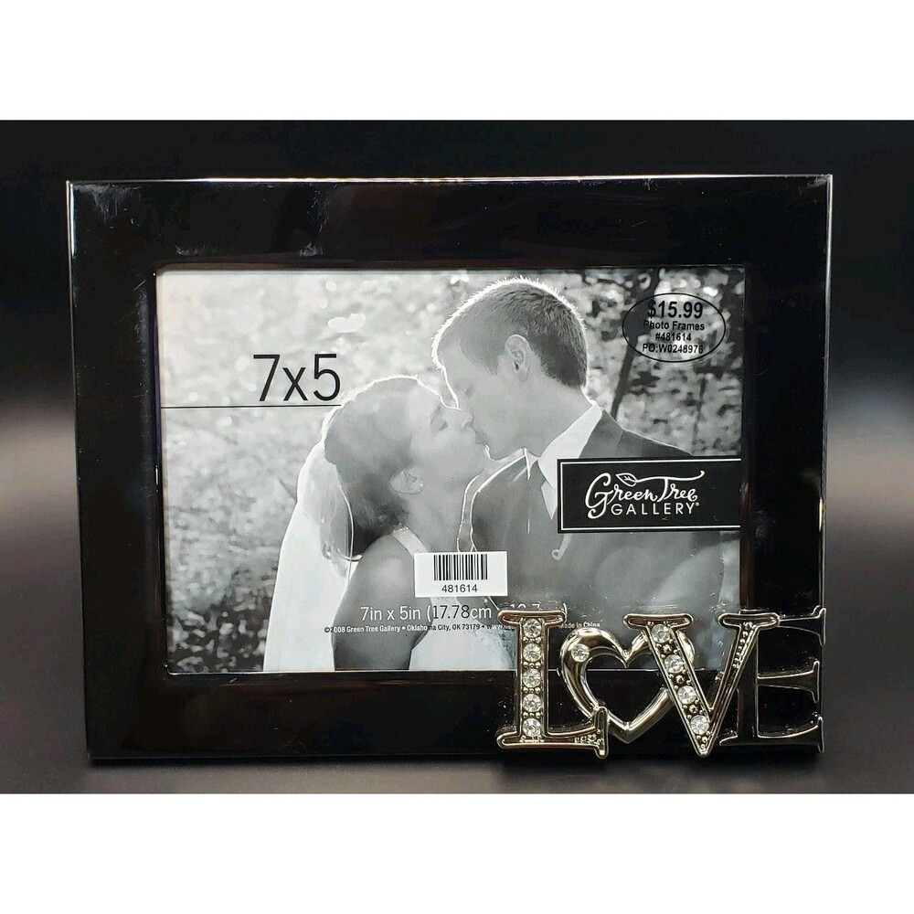GLASS BLACK  " LOVE "  FRAME Is 7in x 5in X .25 In Green Tree Gallery (Used)!!!
